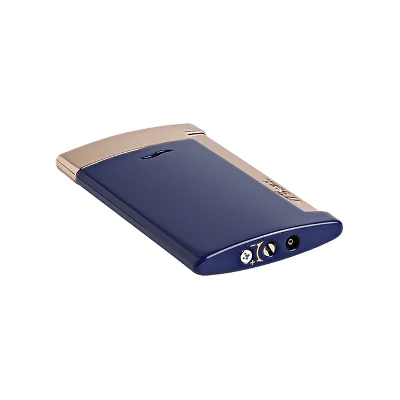 S. T. Dupont Accendino Slim 7 Blu e Oro Rosa  027773