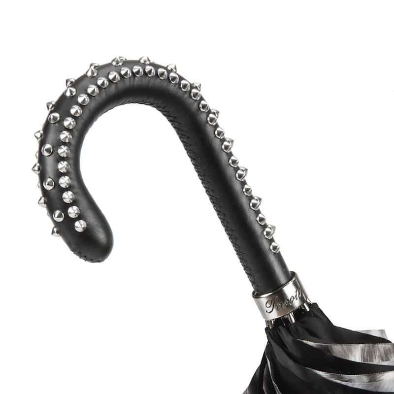 PASOTTI Ombrello Da Donna Animal Nero Interno Leopardato Nero  189