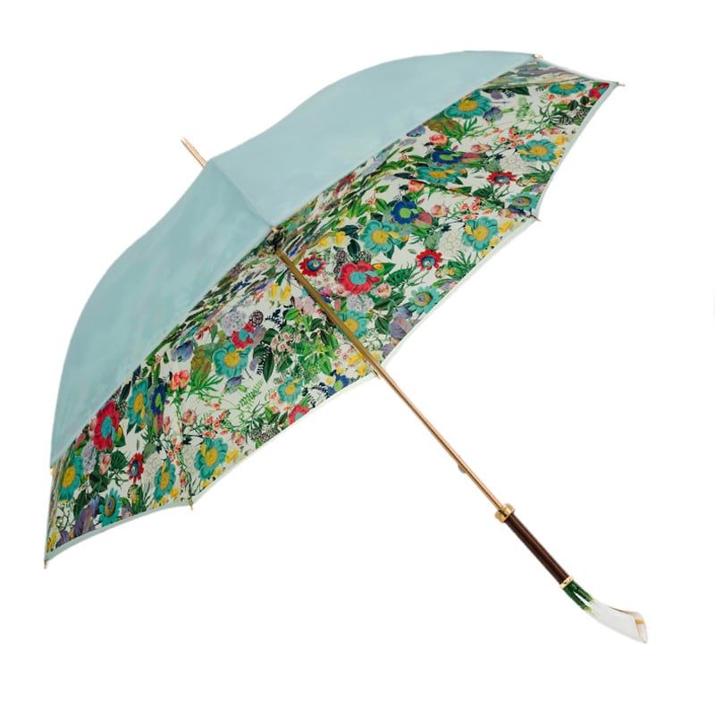 PASOTTI Ombrello Da Donna Lux Verde Oxford Interno Floreale  189