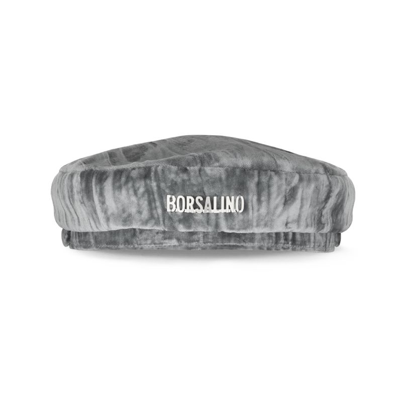 BORSALINO Berretto Brest Velluto Froissé Grigio  B45082-980A