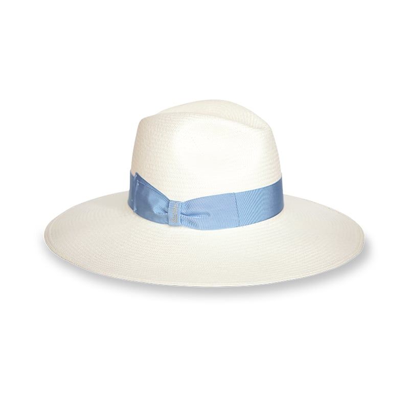 BORSALINO Cappello Sophie Panama Fine Cinta Azzurro Polvere  E232171