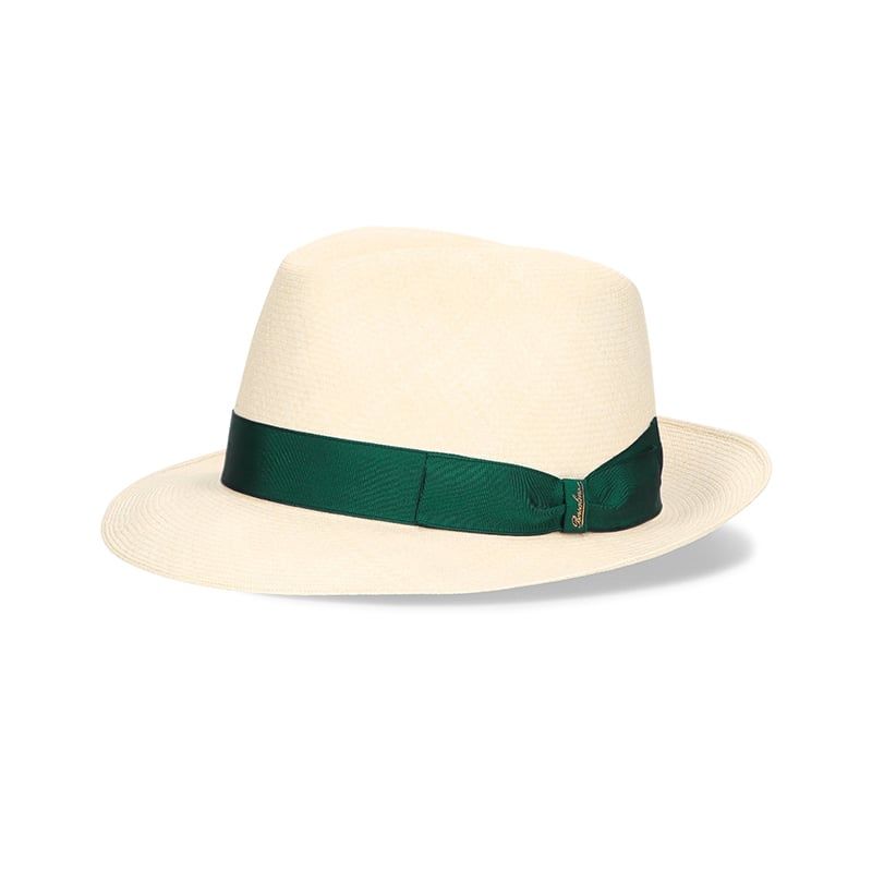 BORSALINO Cappello Montecristi Panama Fine Cinta Verde  E140281