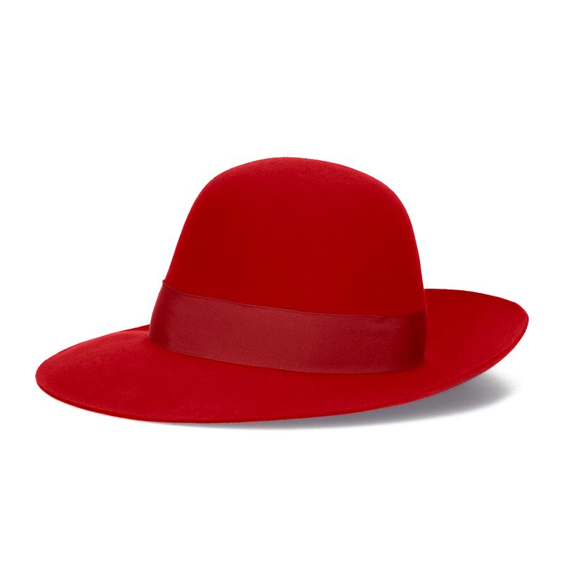 Borsalino Cappello Eleonora Feltro Tesa Larga Fuoco  E212993