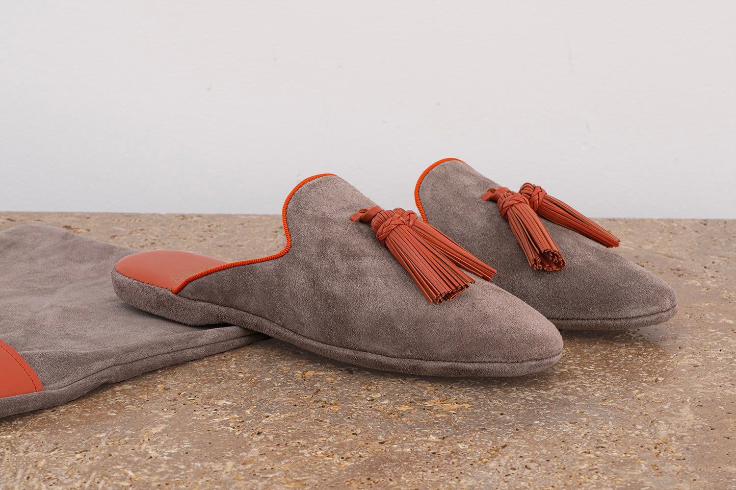 ASTRUA Creazioni Pantofola Slipper Aperta Babù Camoscio Charme  33001