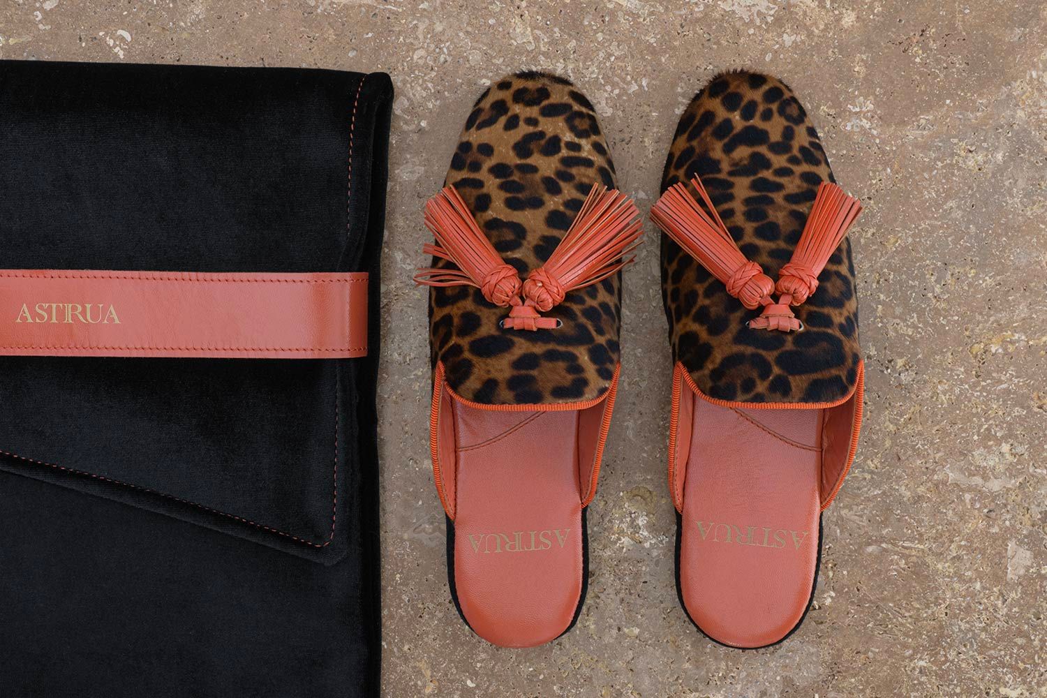 ASTRUA Creazioni Pantofola Slipper Aperta Babù Cavallino Maculato  33001