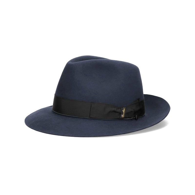 BORSALINO Cappello Fedora Federico Feltro Tesa Media Jeans  E114336