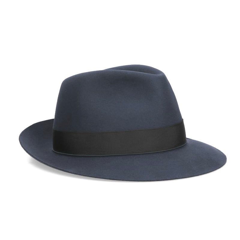BORSALINO Cappello Fedora Federico Feltro Tesa Media Jeans  E114336