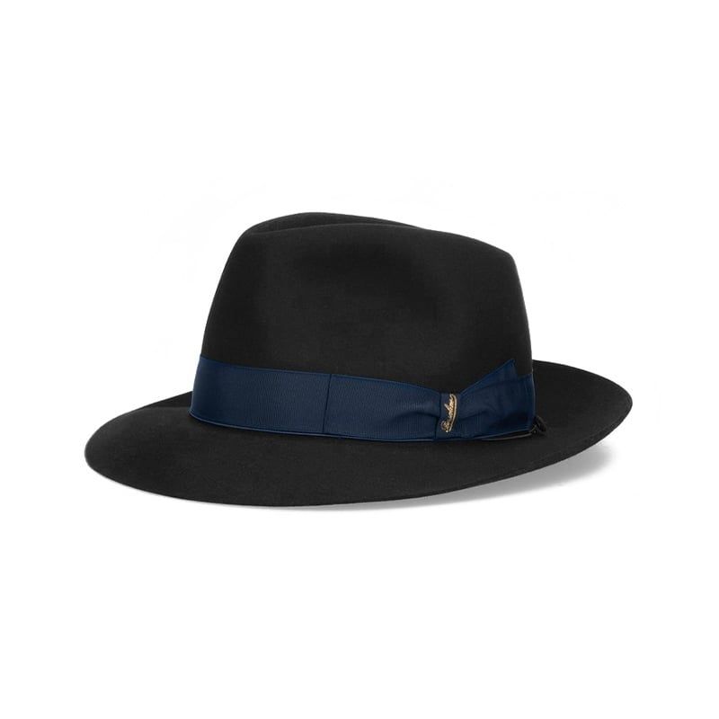 Borsalino Cappello Fedora Federico Feltro Tesa Media Nero  E114336