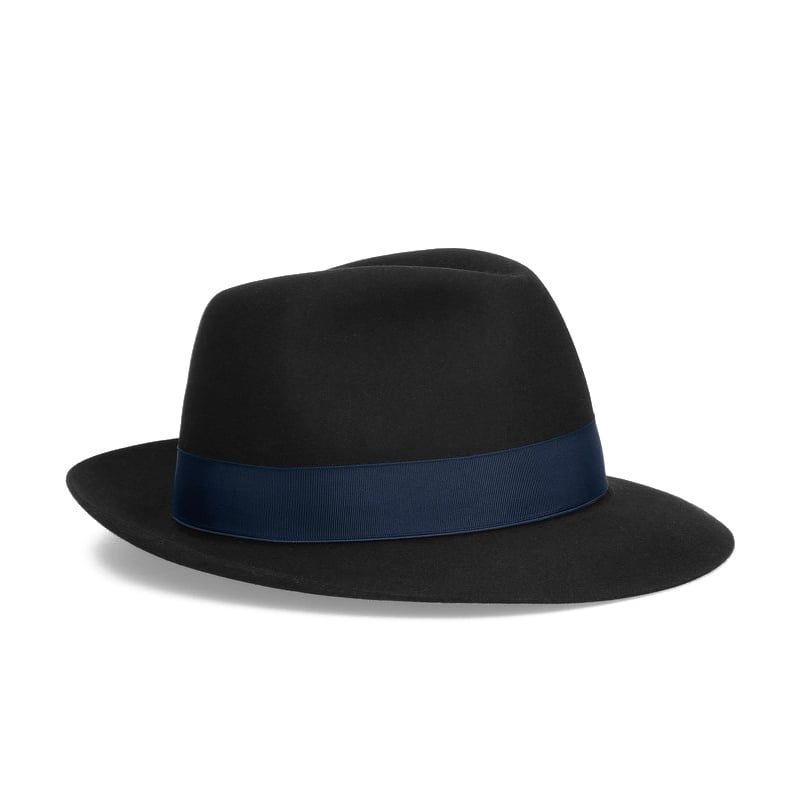 Borsalino Cappello Fedora Federico Feltro Tesa Media Nero  E114336
