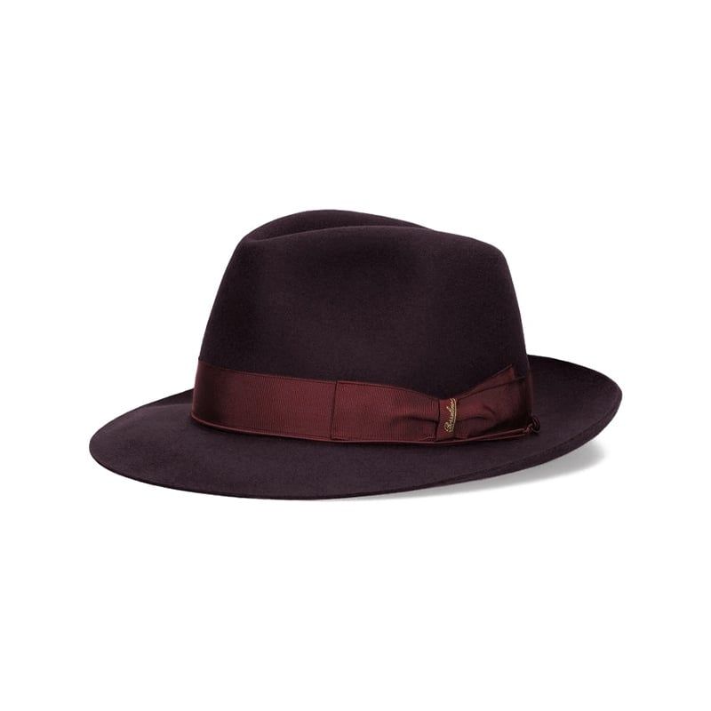 Borsalino Cappello Fedora "Federico" Feltro Tesa Media Vinaccia  E114336