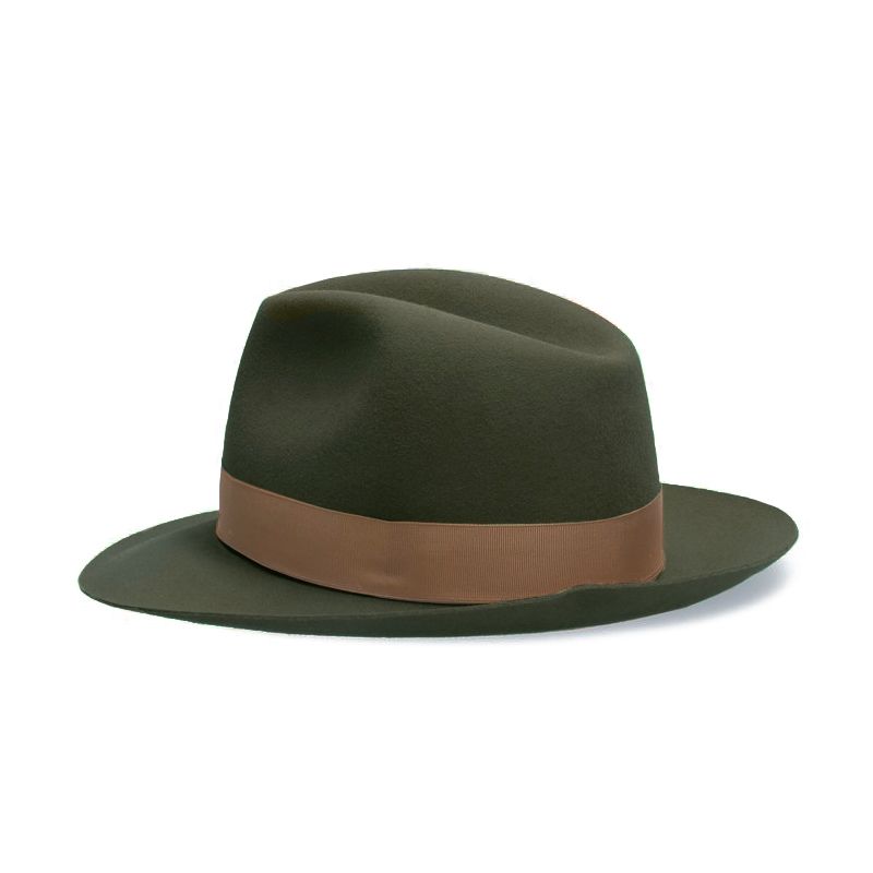 Borsalino Cappello Fedora Federico Feltro Tesa Media Lattuga  E114336