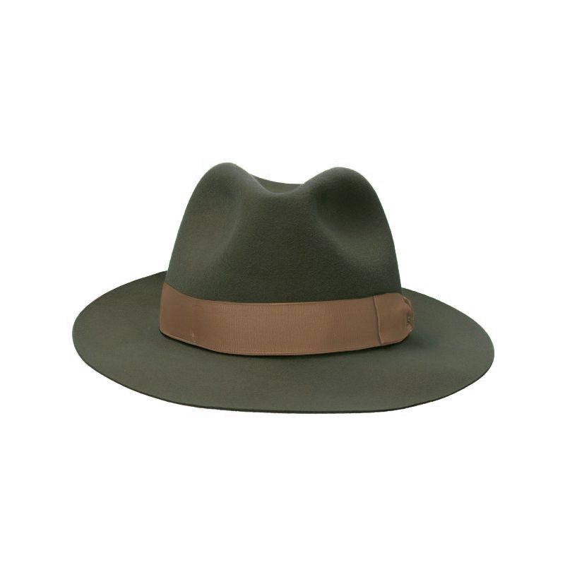 Borsalino Cappello Fedora Federico Feltro Tesa Media Lattuga  E114336
