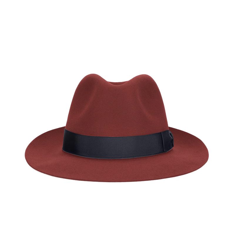 BORSALINO Cappello Fedora Federico Feltro Tesa Media Melograno  E114336