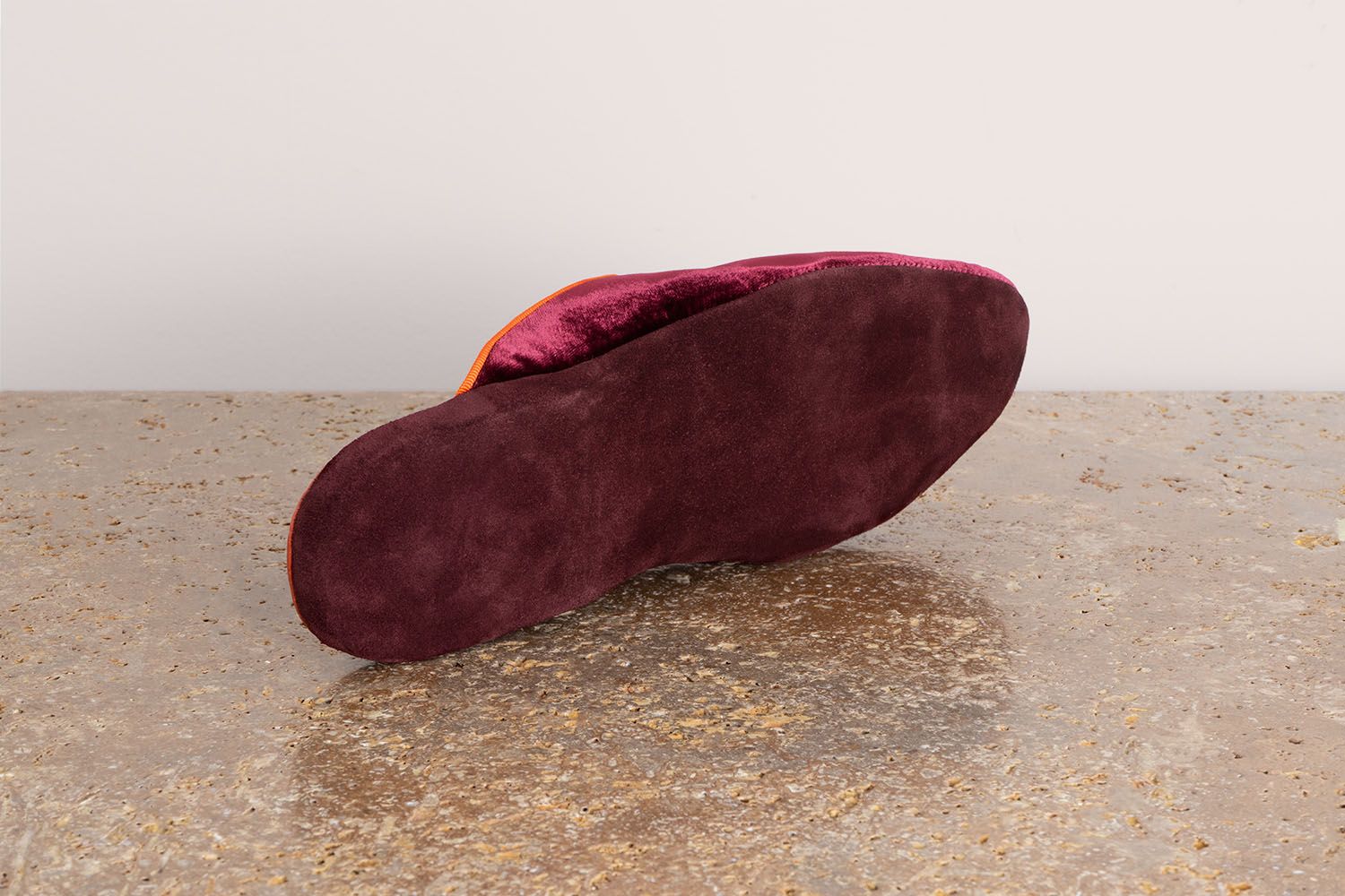 ASTRUA Creazioni Pantofola Slipper Aperta Babù Velluto Bordeaux  32018