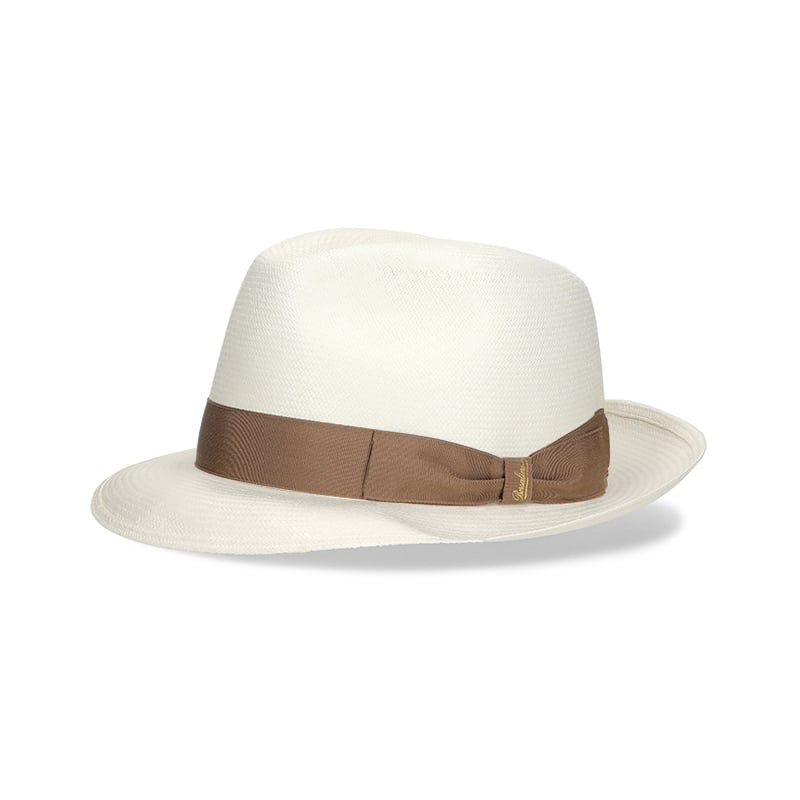 Borsalino Cappello Federico Panama Fine Tesa Media Cinta Noce  E140338