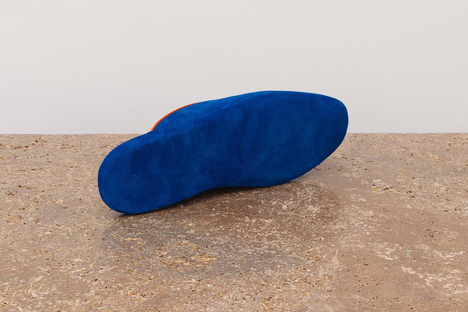 ASTRUA Creazioni Pantofola Slipper Aperta Babù Camoscio Blu Elettrico  32018
