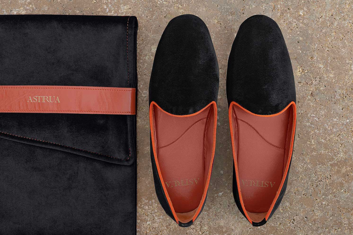 ASTRUA Creazioni Pantofola Slipper Friulana Velluto Nero  32034