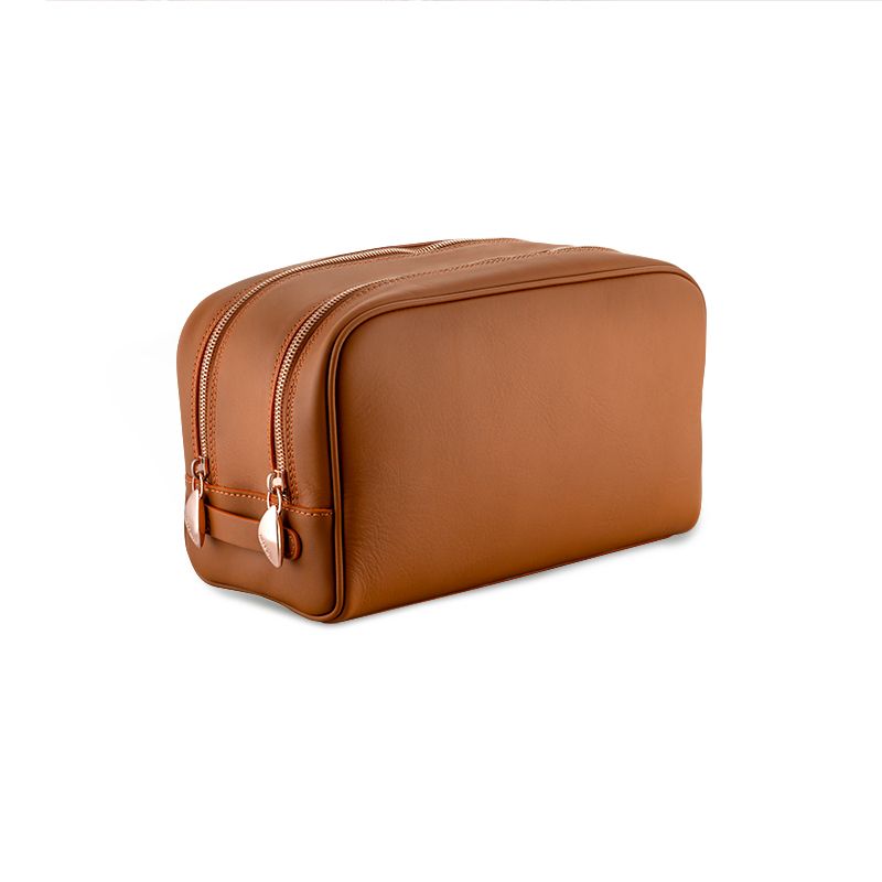 ASTRUA Creazioni Beauty Case In Pelle Vacchetta Brandy  BC2VAC61-V302