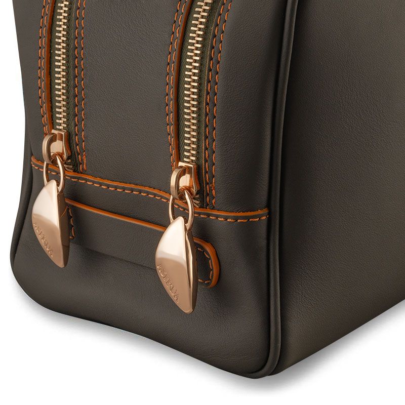 ASTRUA Creazioni Beauty Case In Pelle Vacchetta Fango  BC2VAC45-V302