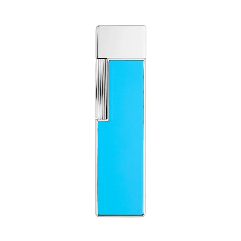 S. T. DUPONT Accendino Twiggy Cromo e Lacca Azzurra  030007