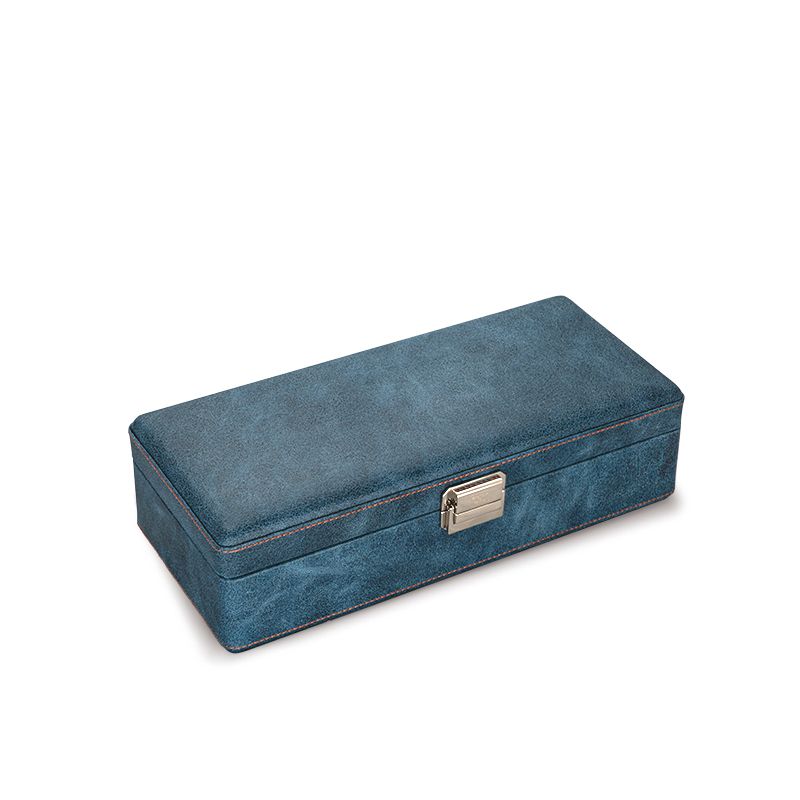 SCATOLA DEL TEMPO Valigetta 4 Posti Pelle Vintage Blu Int. Grigio Edizione Astrua  Valigetta4
