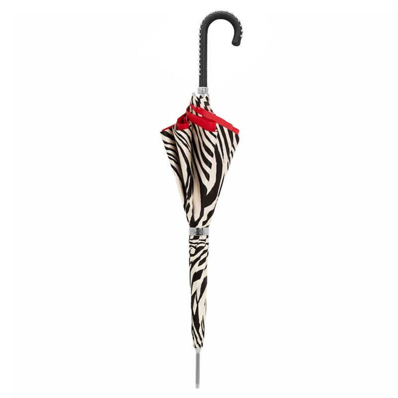 PASOTTI Ombrello Da Donna Animal Motivo Zebrato Interno Rosso  189N*21028/55*26-H19