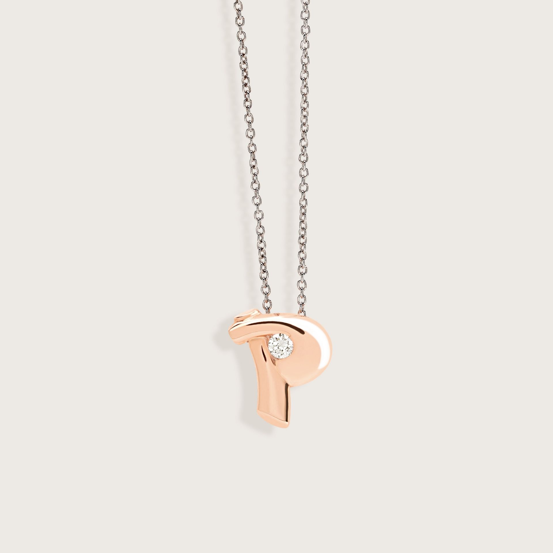 ASTRUA Ciondolo "P" C'Est Moi, Oro Rosa, Diamante  I95DB.XSP
