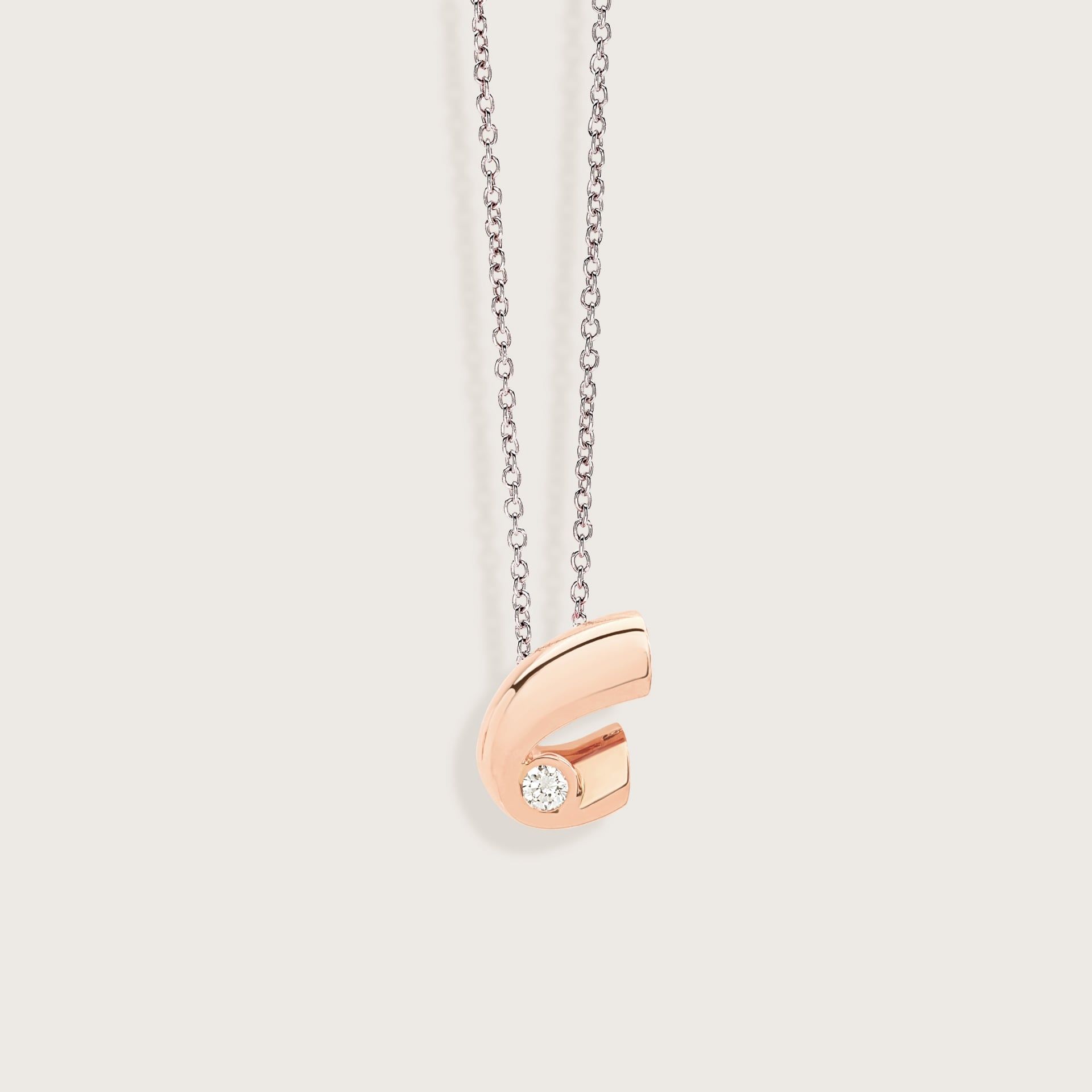 ASTRUA Ciondolo "C" C'Est Moi, Oro Rosa, Diamante  I95DB.XSC