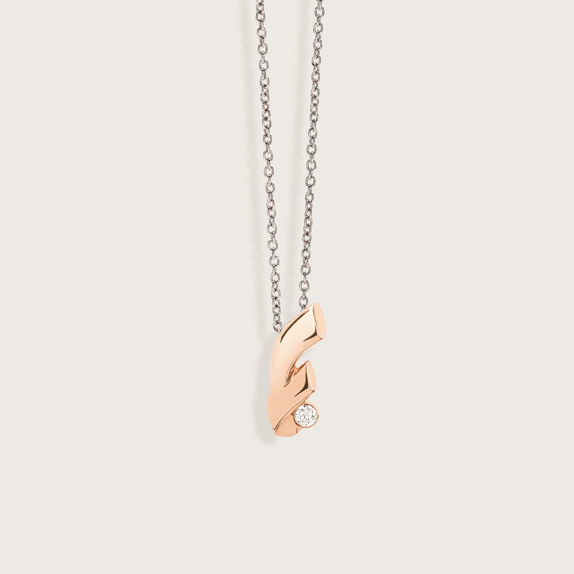 ASTRUA Ciondolo "F" C'Est Moi, Oro Rosa, Diamante  I95DB.XSF