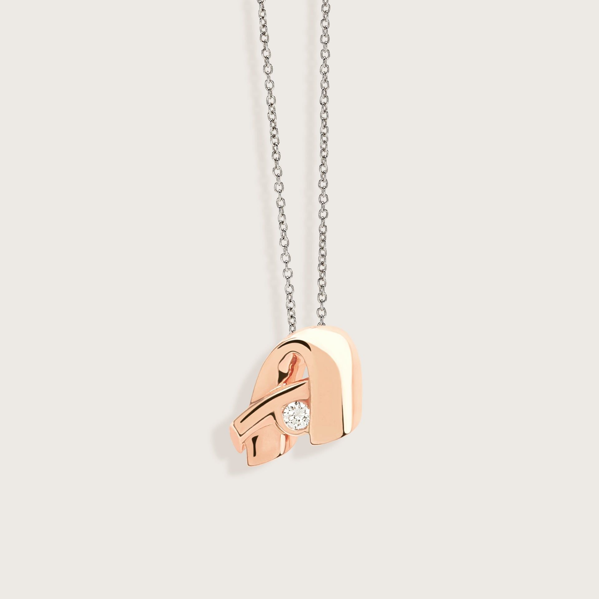 ASTRUA Ciondolo "A" C'Est Moi, Oro Rosa, Diamante  I95DB.XSA