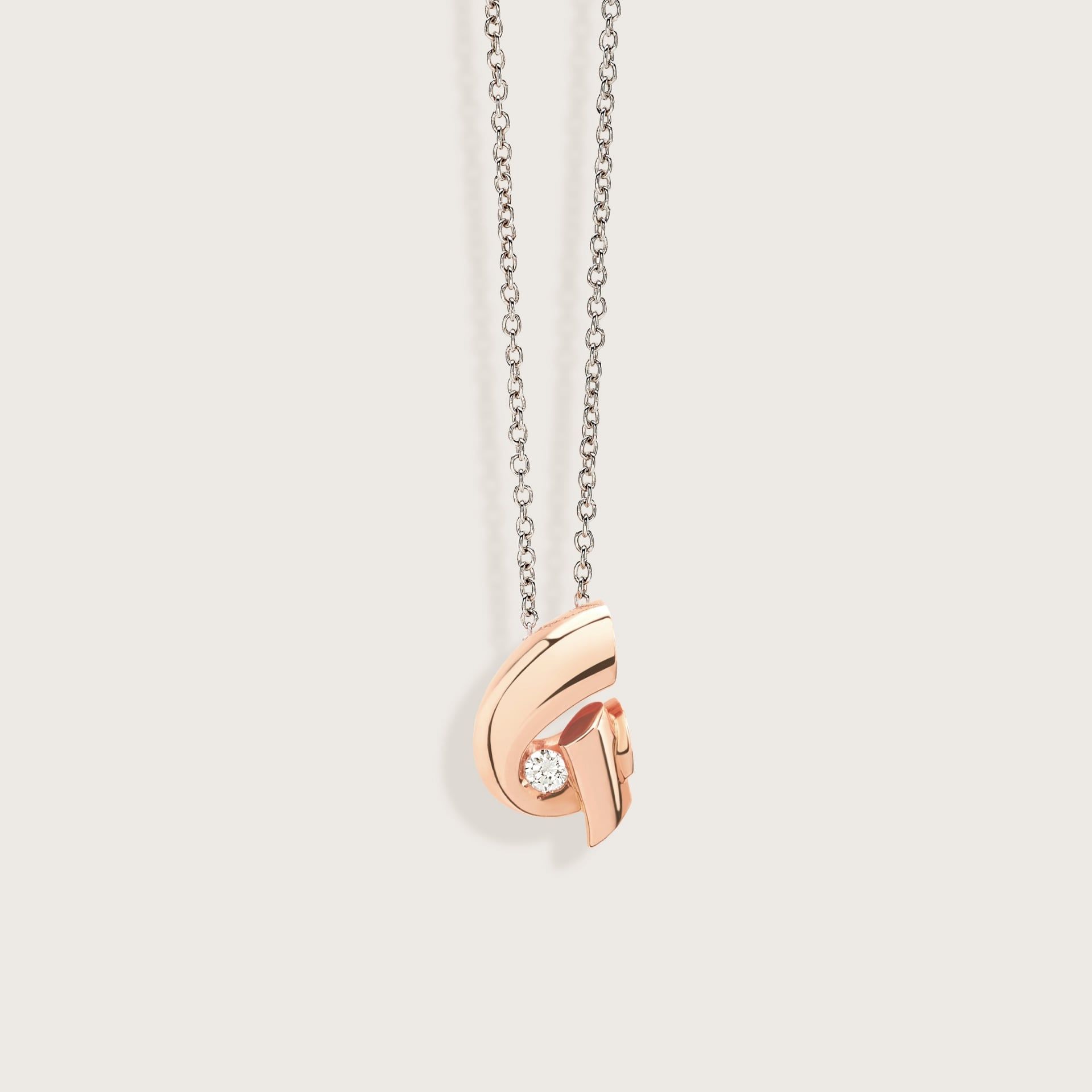 ASTRUA Ciondolo "G" C'Est Moi, Oro Rosa, Diamante  I95DB.XSG