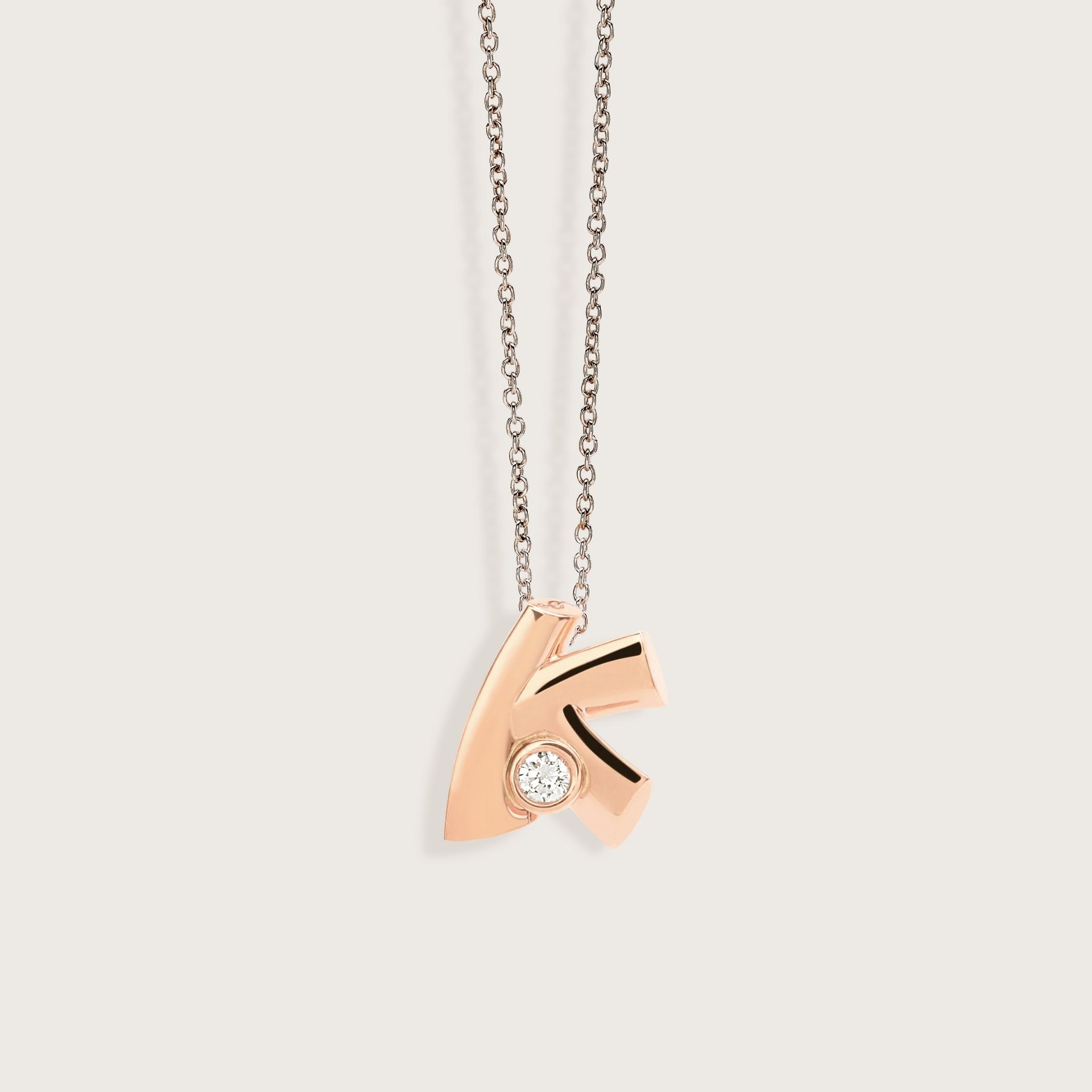 ASTRUA Ciondolo "K" C'Est Moi, Oro Rosa, Diamante  I95DB.XSK