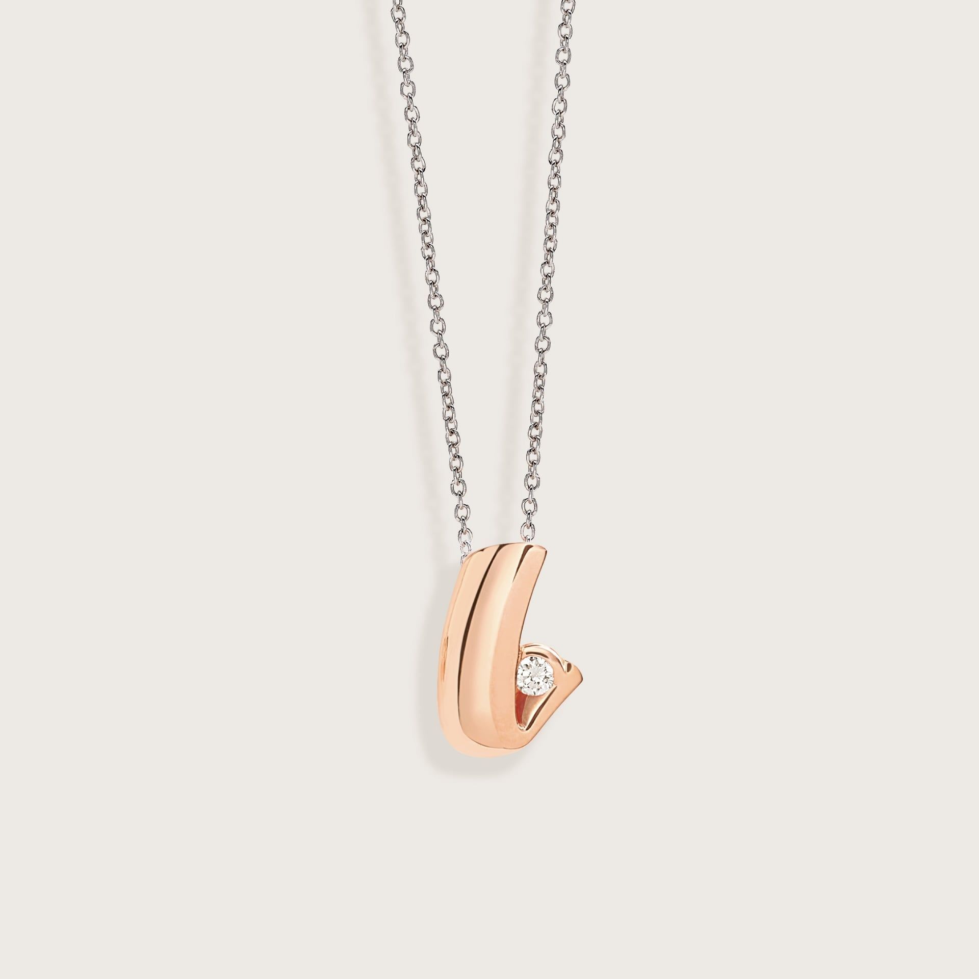 ASTRUA Ciondolo "L" C'Est Moi, Oro Rosa, Diamante  I95DB.XSL