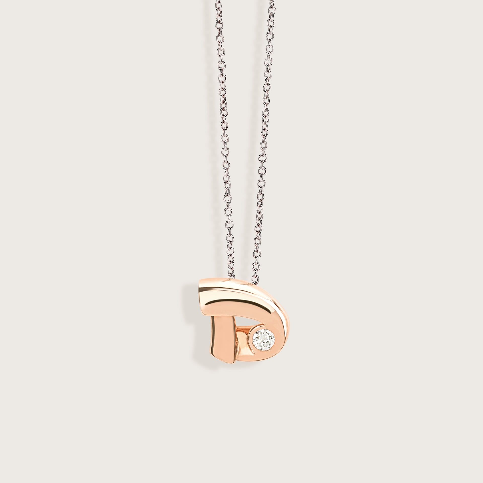 ASTRUA Ciondolo "D" C'Est Moi, Oro Rosa, Diamante  I95DB.XSD
