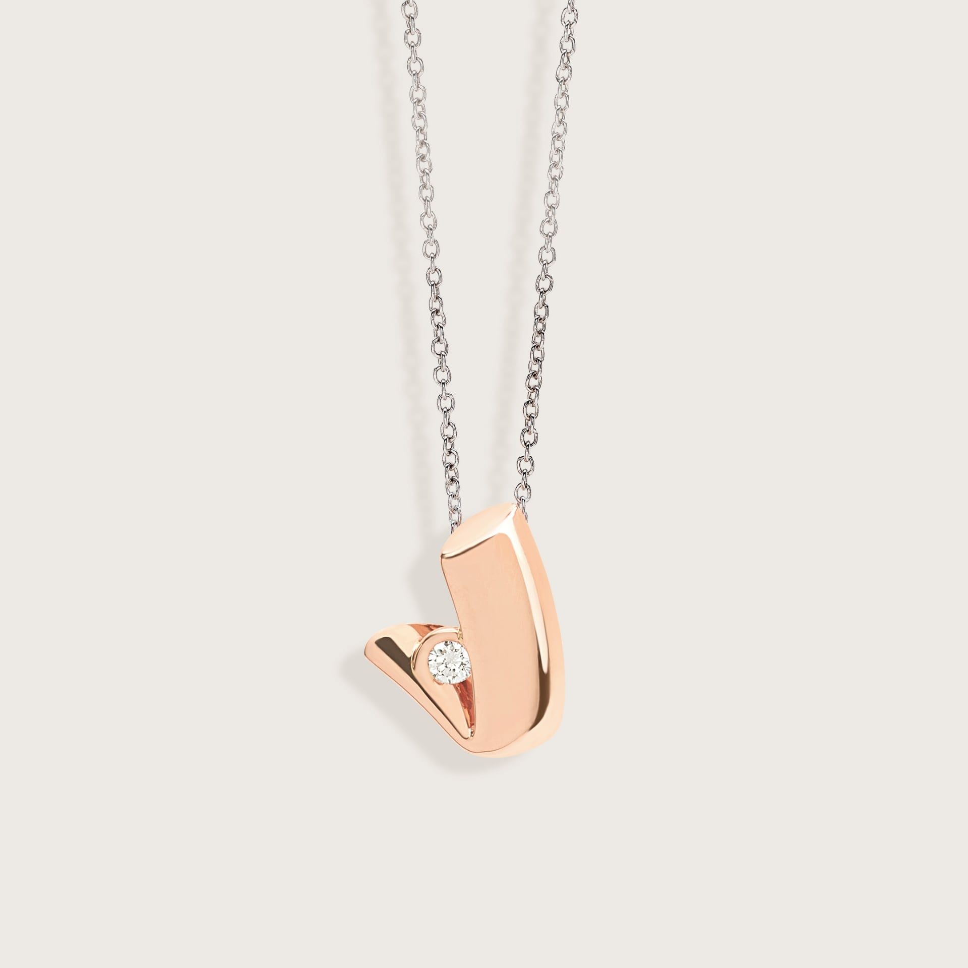 ASTRUA Ciondolo "V" C'Est Moi, Oro Rosa, Diamante  I95DB.XSV