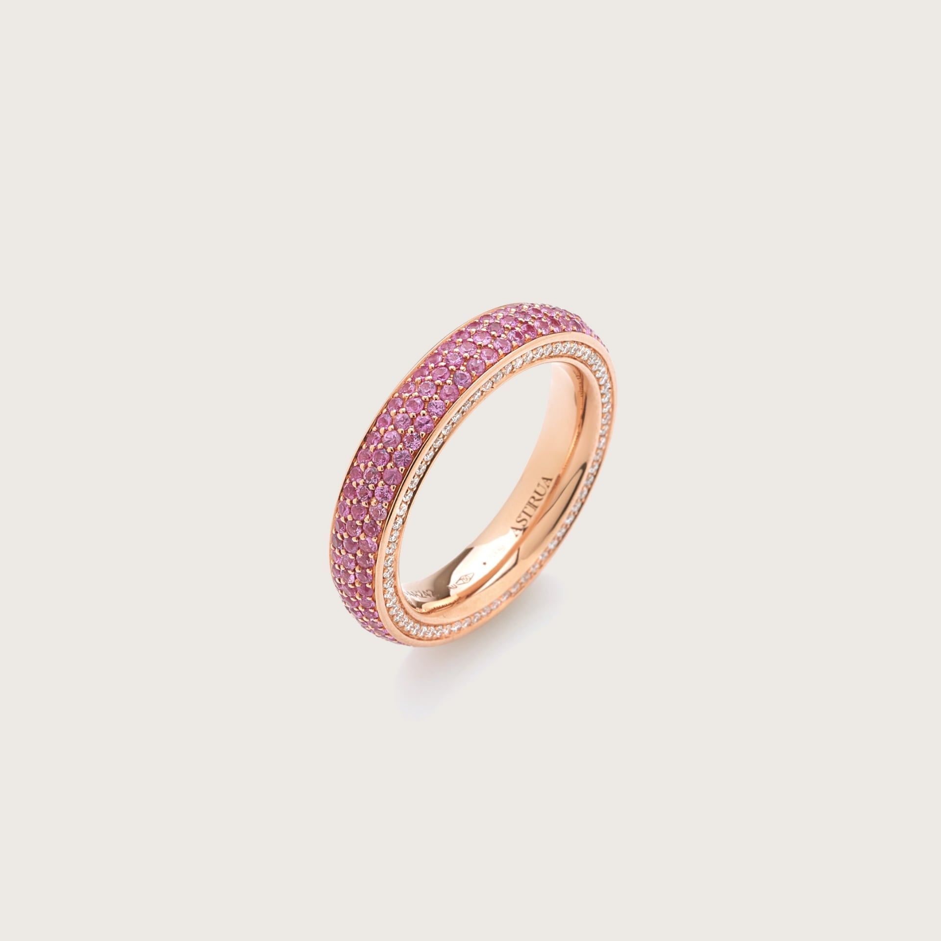 ASTRUA Anello Perché Ti Amo, Oro Rosa, Zaffiri, Diamanti  115DLPZ5.4