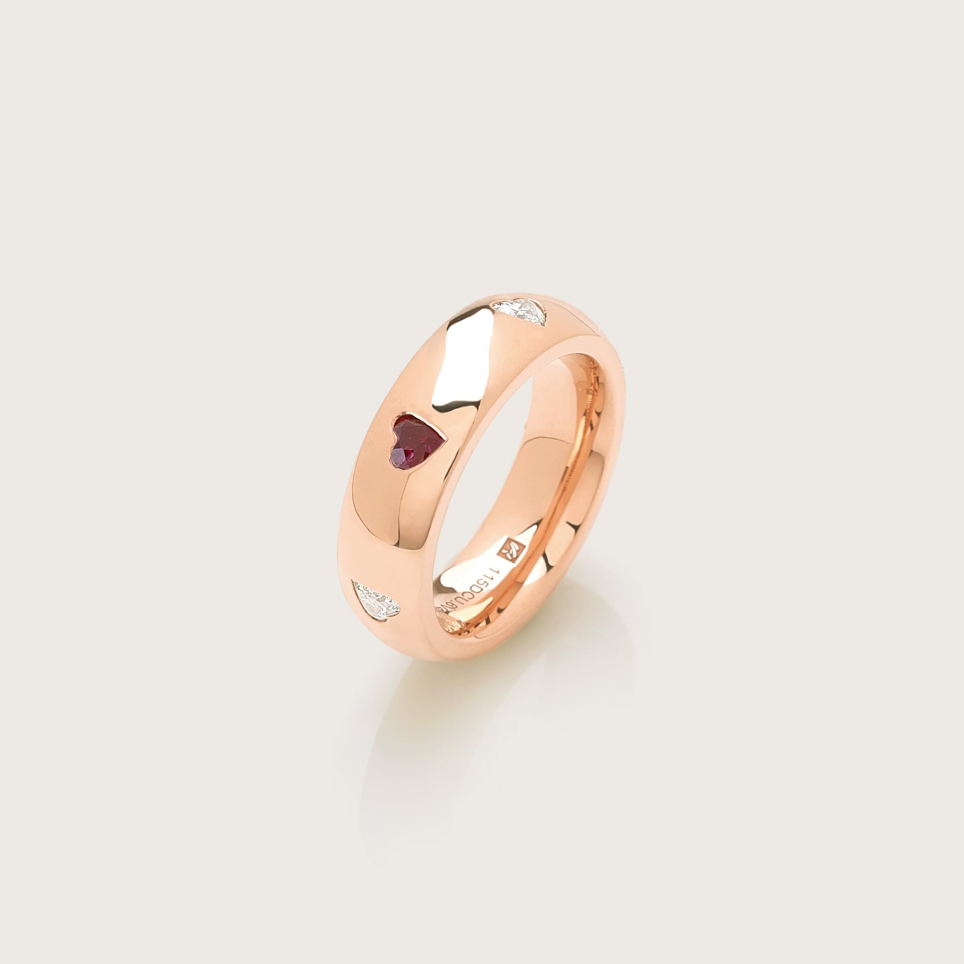 ASTRUA Anello Perché Ti Amo, Oro Rosa, Diamanti, Rubino  115DCURCU.9