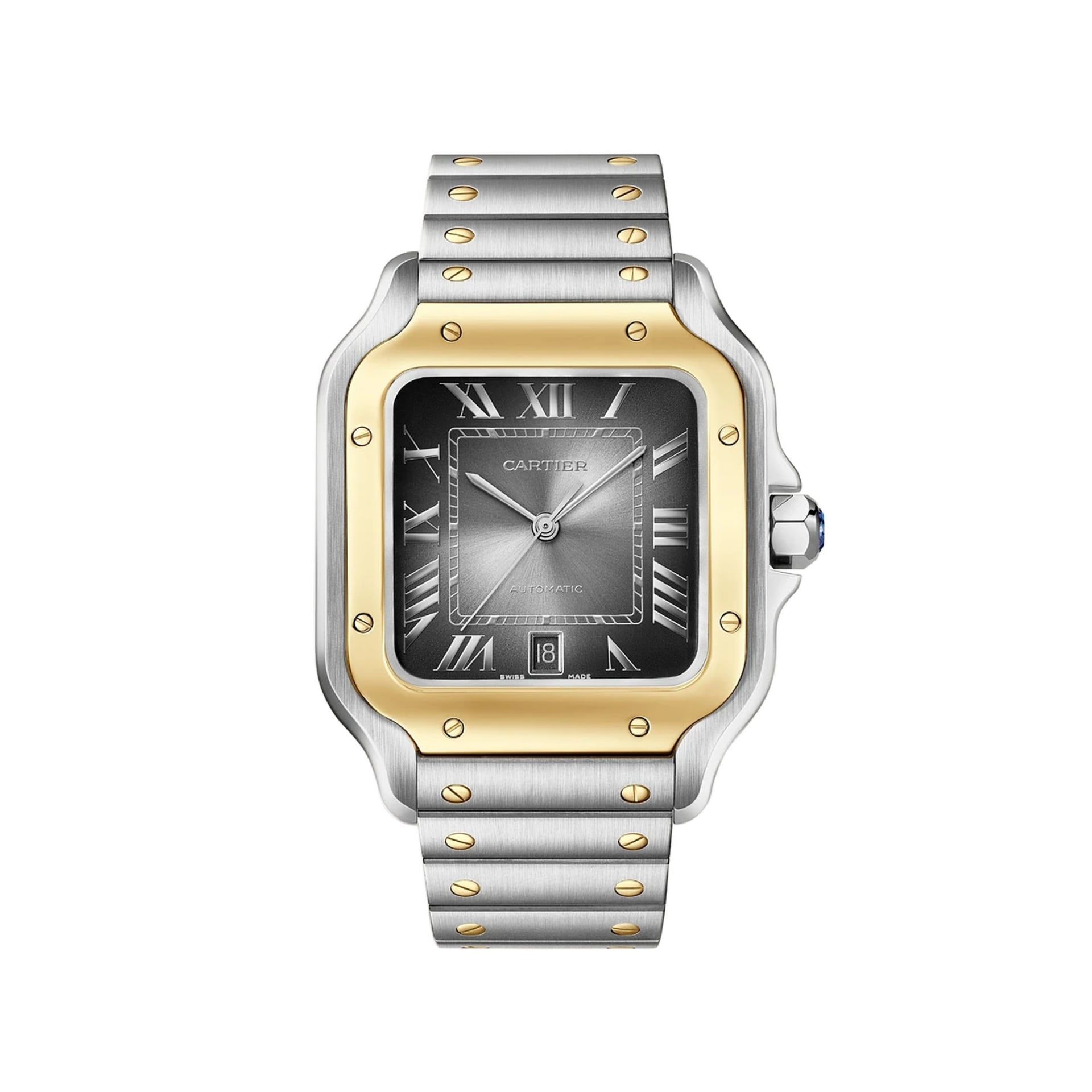 CARTIER Santos De Cartier Modello Grande, Acciaio, Oro Giallo 39.8 MM W2SA0030