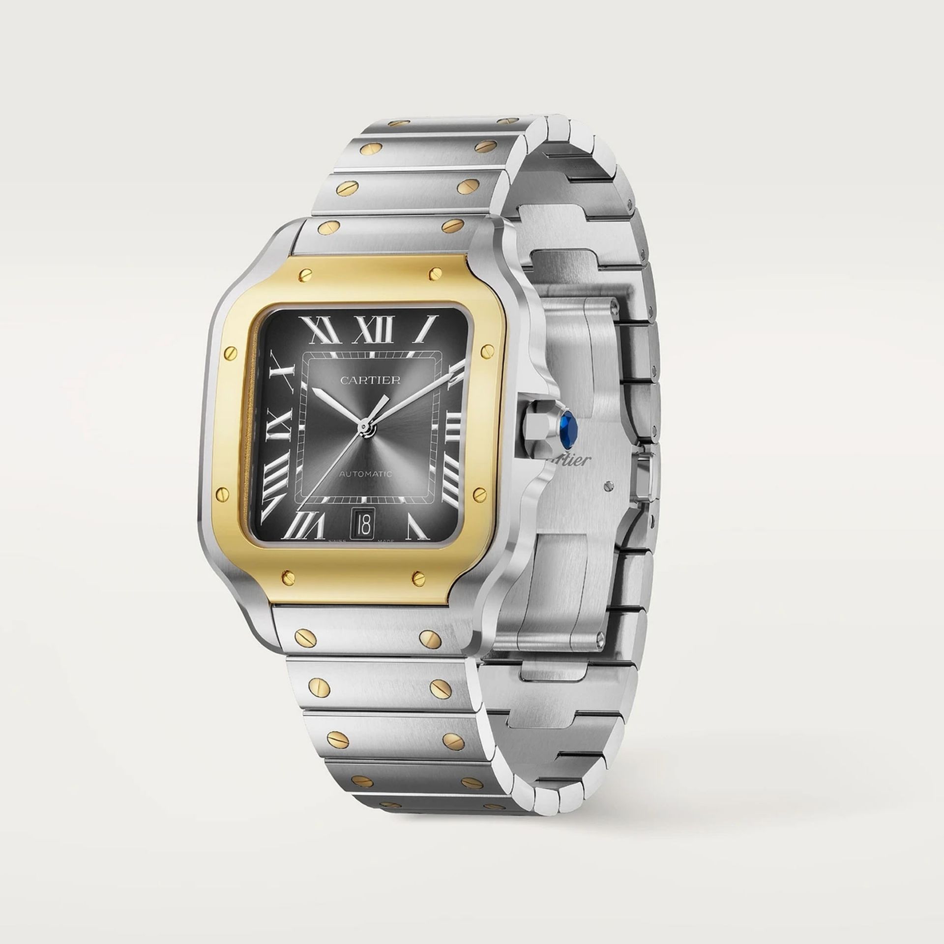 CARTIER Santos De Cartier Modello Grande, Acciaio, Oro Giallo 39.8 MM W2SA0030