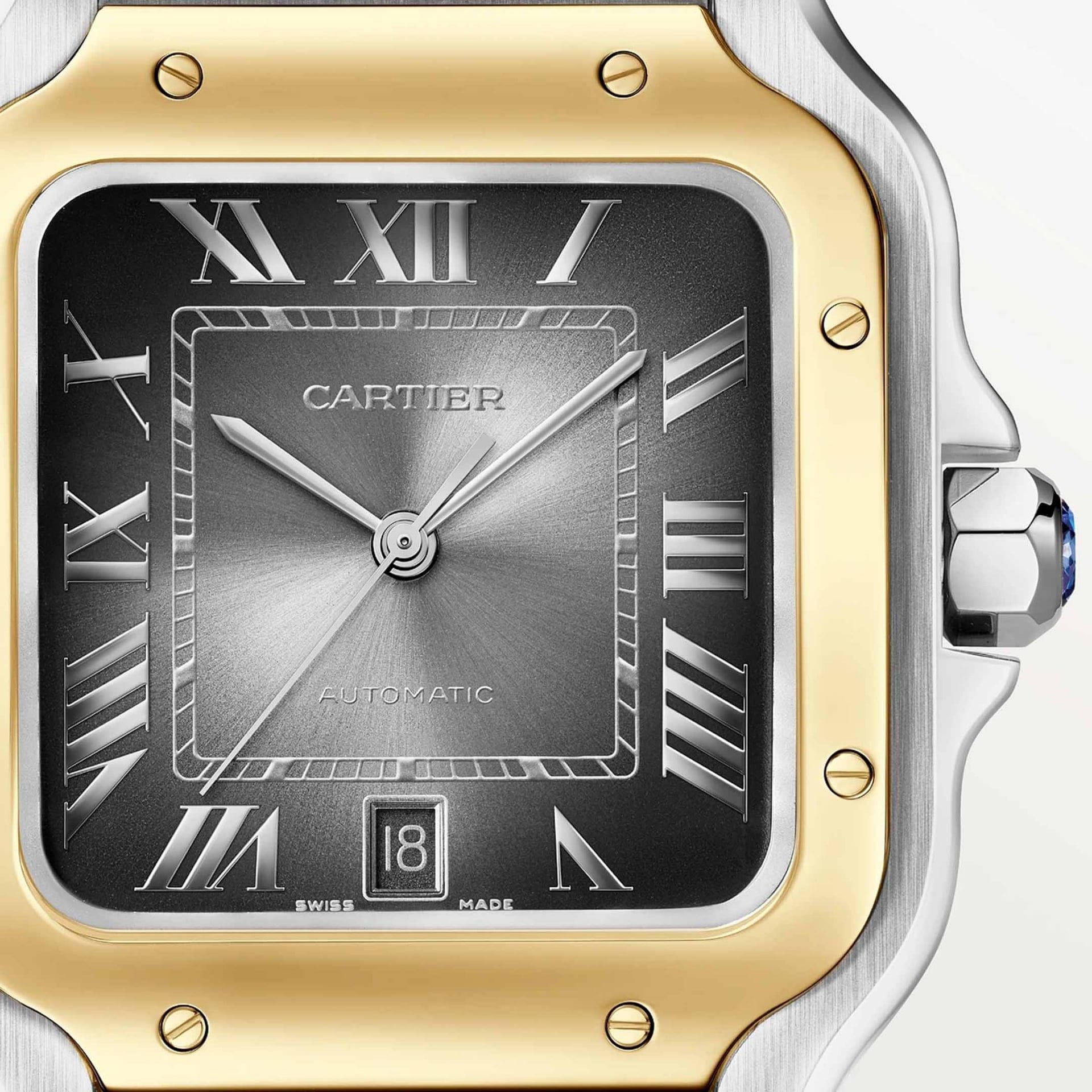 CARTIER Santos De Cartier Modello Grande, Acciaio, Oro Giallo 39.8 MM W2SA0030