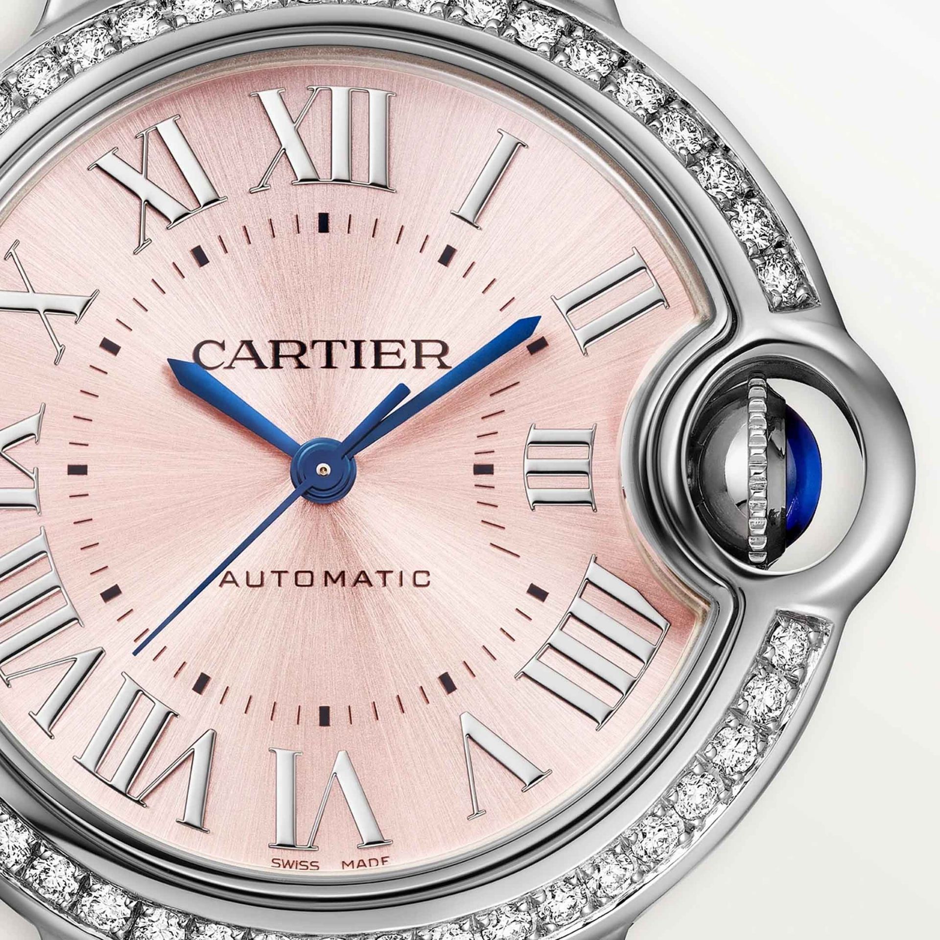 CARTIER Ballon Bleu De Cartier, Acciaio, Diamanti 33 MM W4BB0037