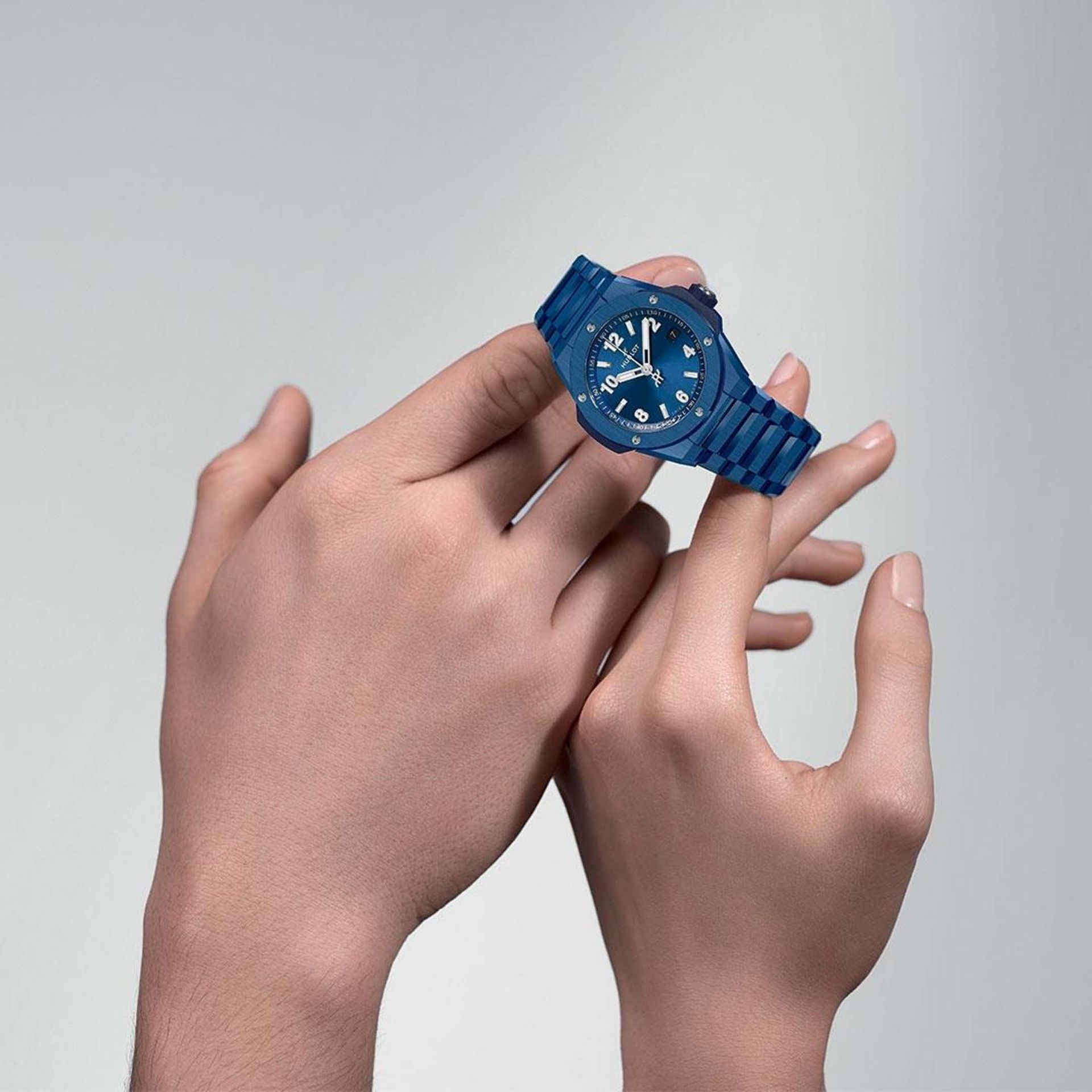 HUBLOT Big Bang Integrated Time Only Blue Ceramic 38 MM 457.EX.7170.EX