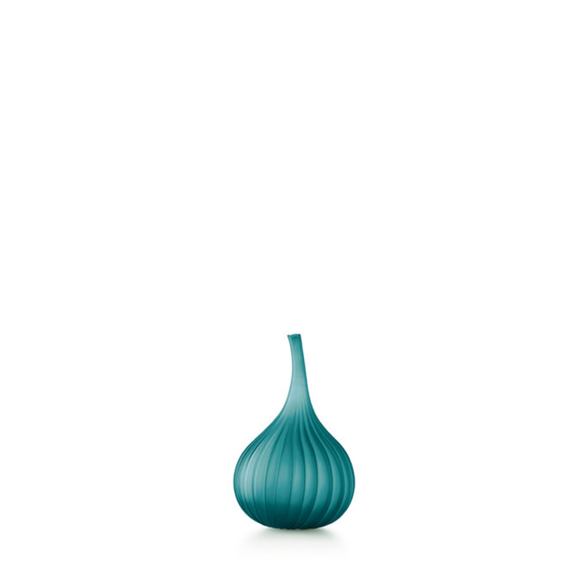 SALVIATI Vaso Drops Verde Pavone Satinato Small H 19 CM / Ø 12 CM 72825