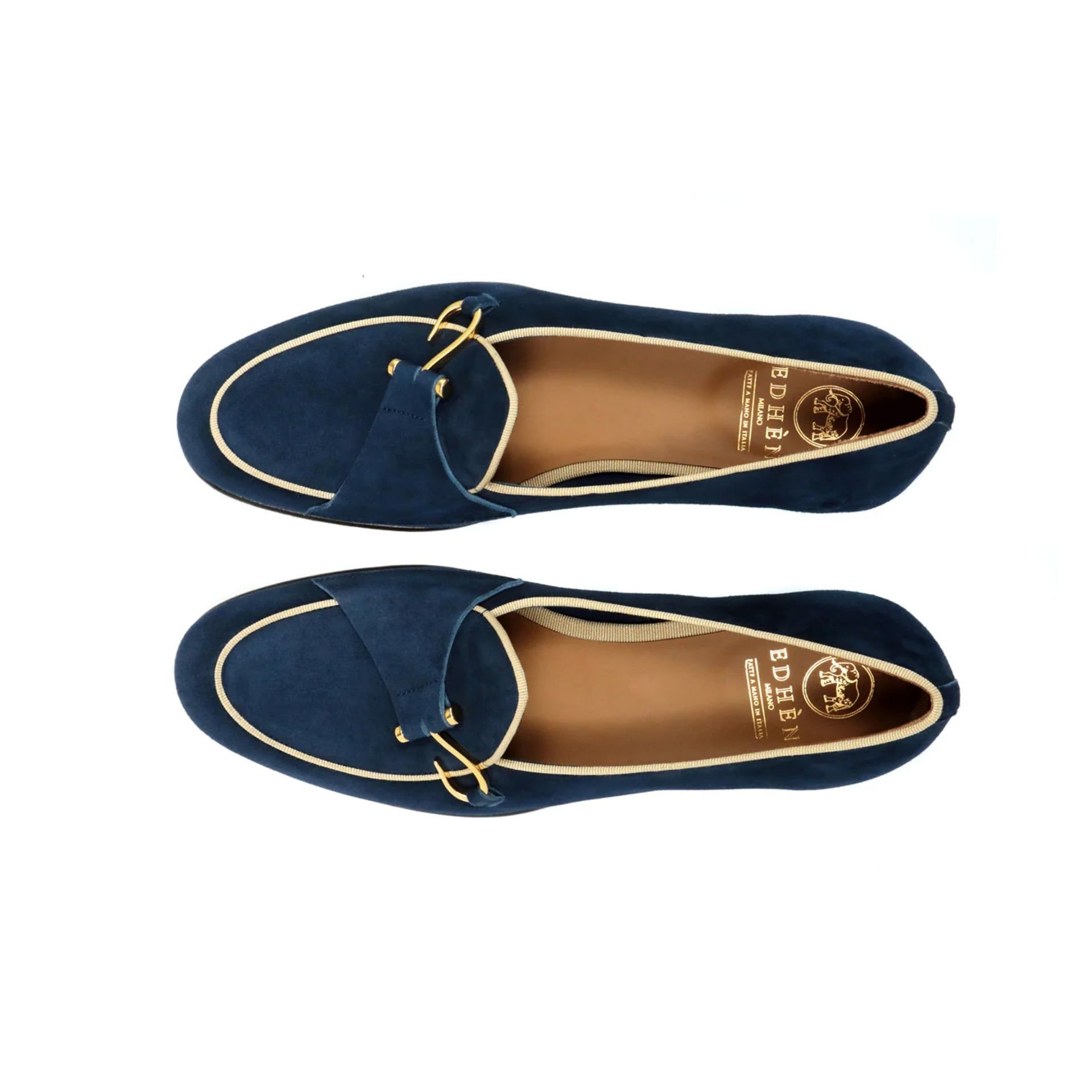 EDHÈN MILANO Comporta - Scarpa Con Fibbia Camoscio Blu  ALB099GCAMSFINCH