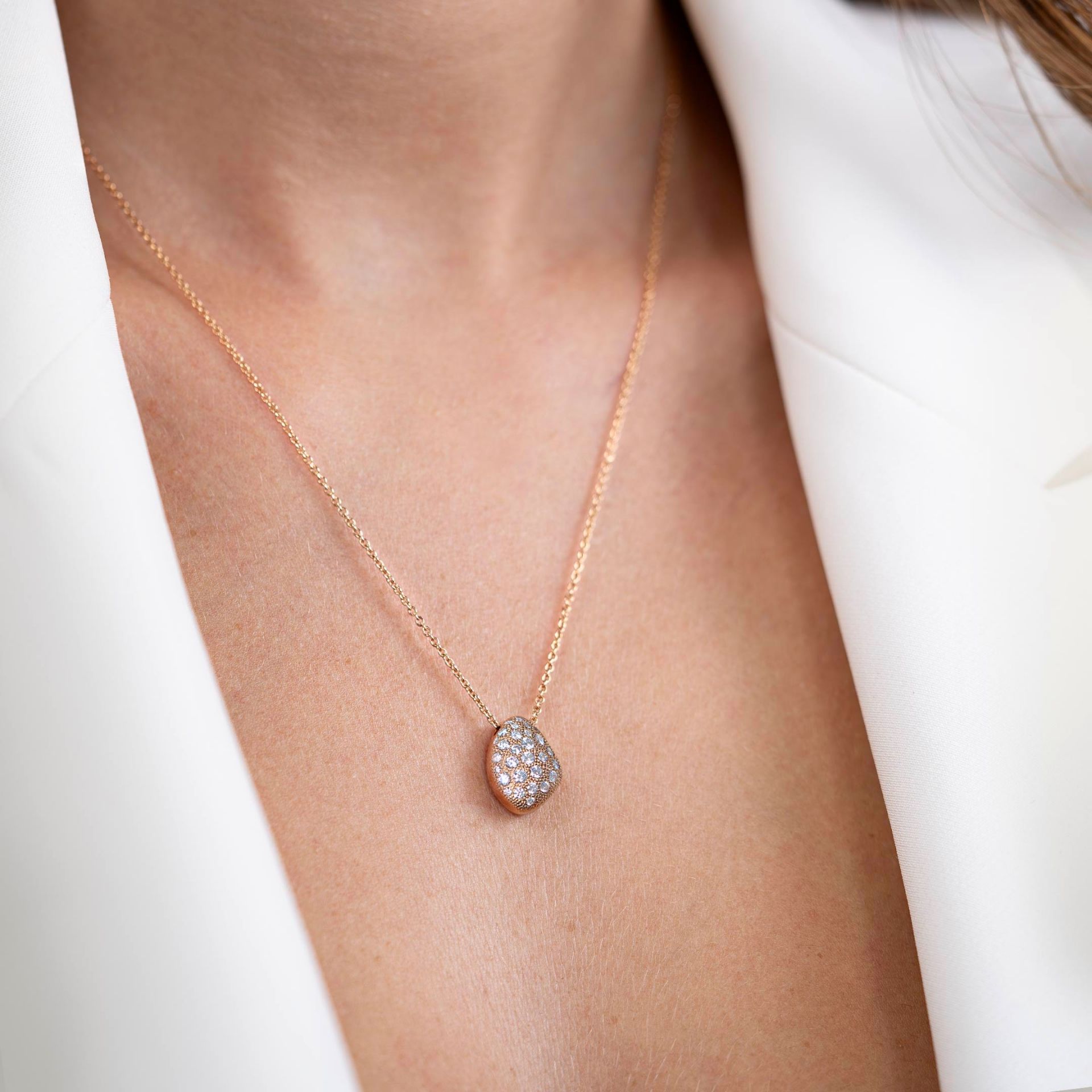 ASTRUA Ciondolo Mykonos, Oro Rosa, Diamanti  MI95PD.XS