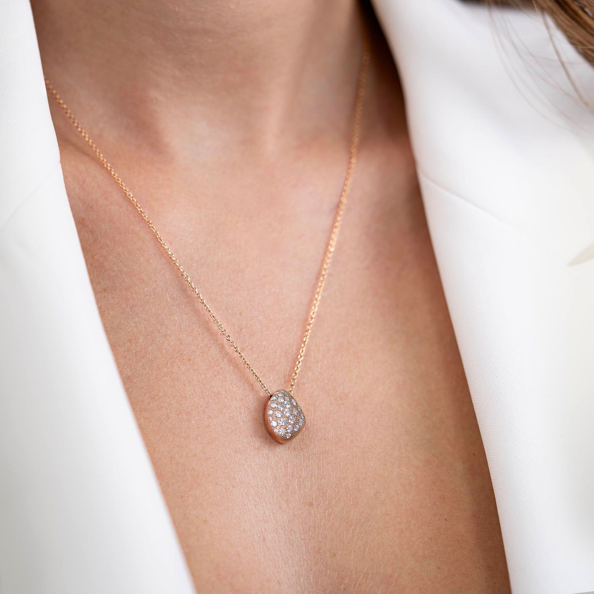 ASTRUA Ciondolo Mykonos, Oro Rosa, Diamanti  MI95PD.XS
