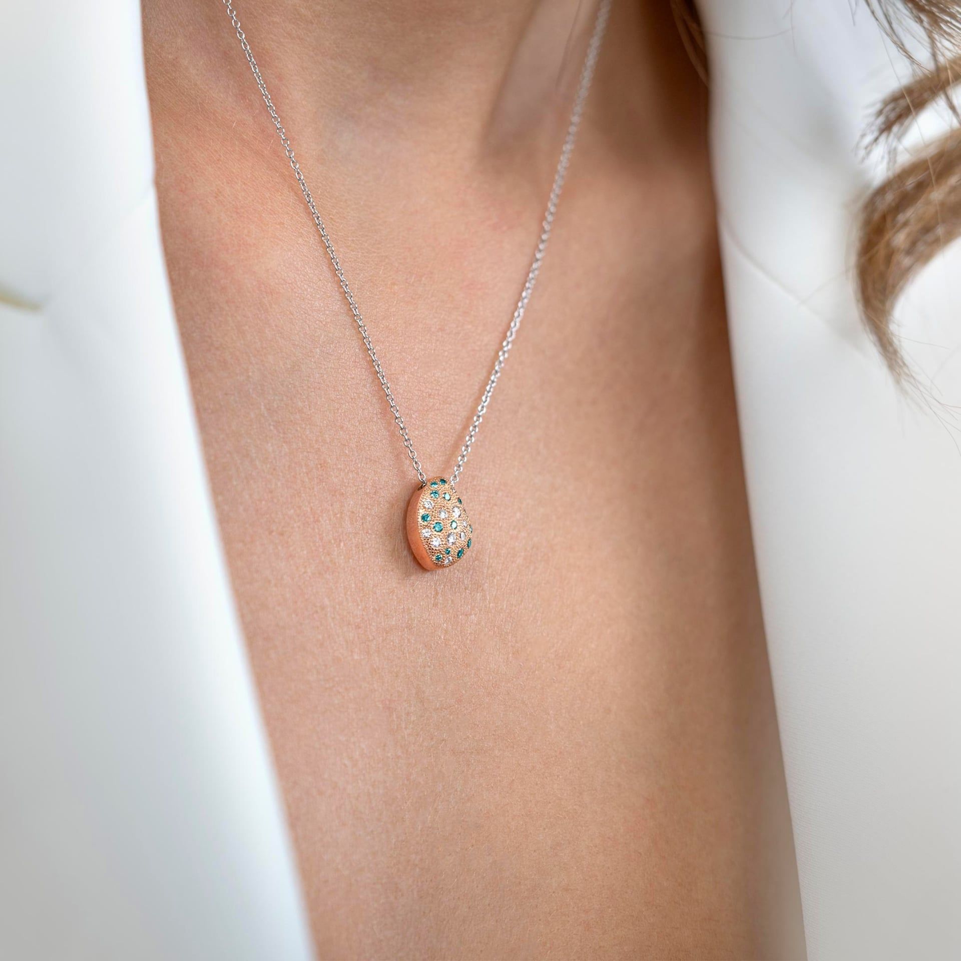 ASTRUA Ciondolo Mykonos, Oro Rosa, Diamanti  MI95PDBD2.XS