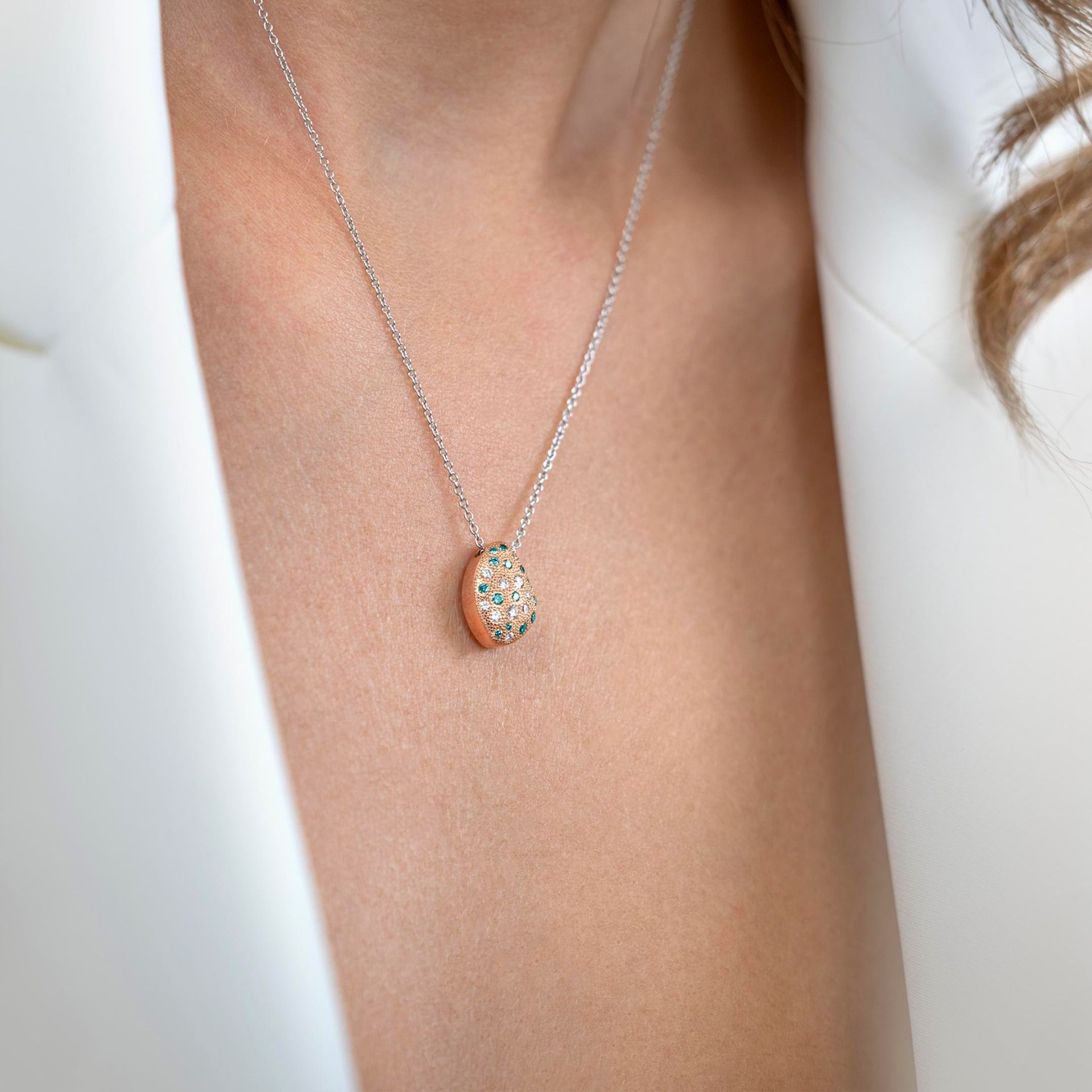 ASTRUA Ciondolo Mykonos, Oro Rosa, Diamanti  MI95PDBD2.XS