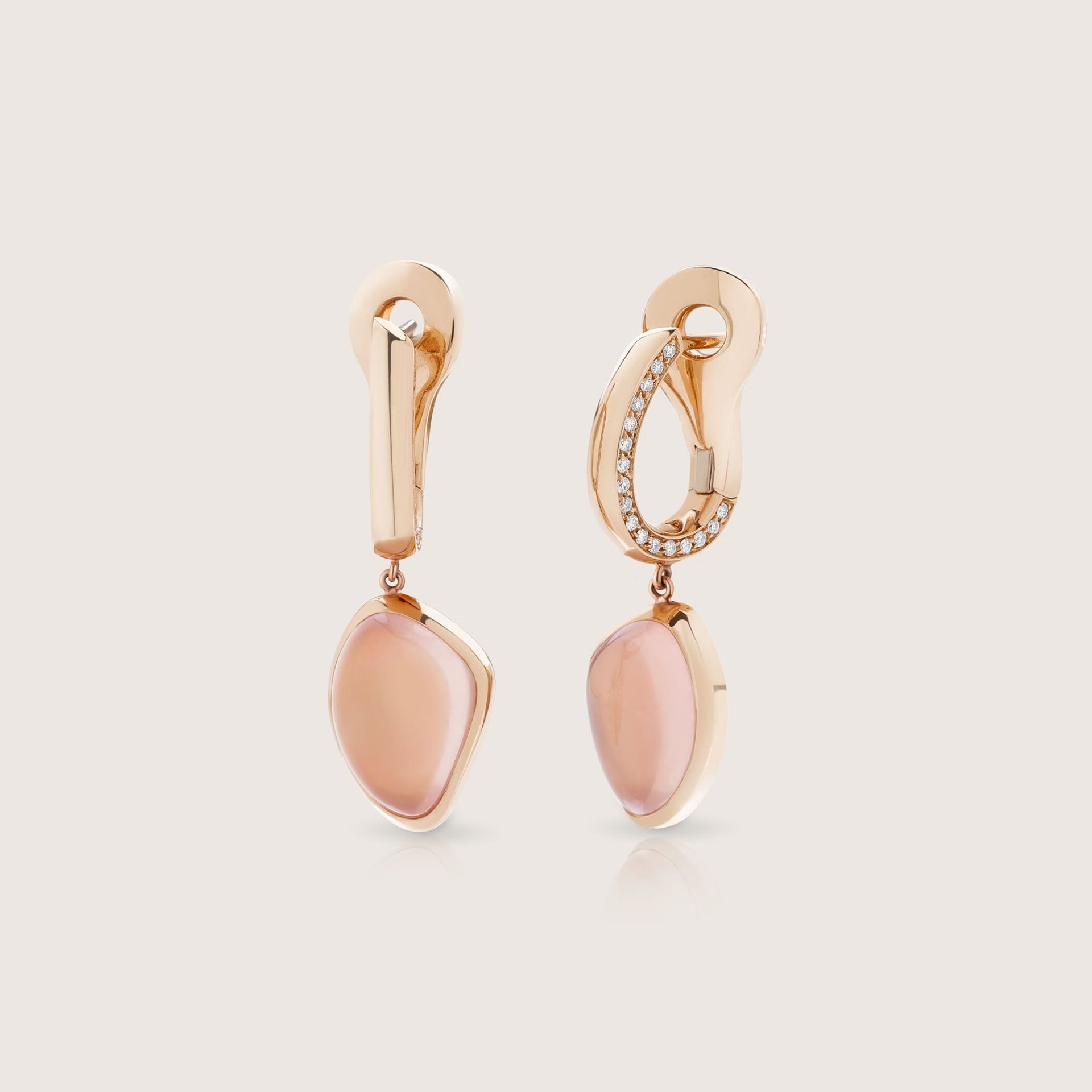 ASTRUA Orecchini Mykonos, Oro Rosa, Diamanti, Quarzo MI25DLQR.S