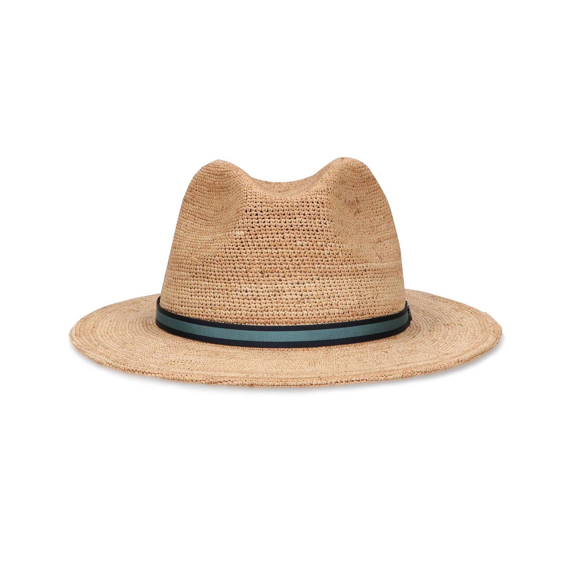 BORSALINO Cappello Argentina Rafia Crochet Fine Cinta Turchino  141165-7141